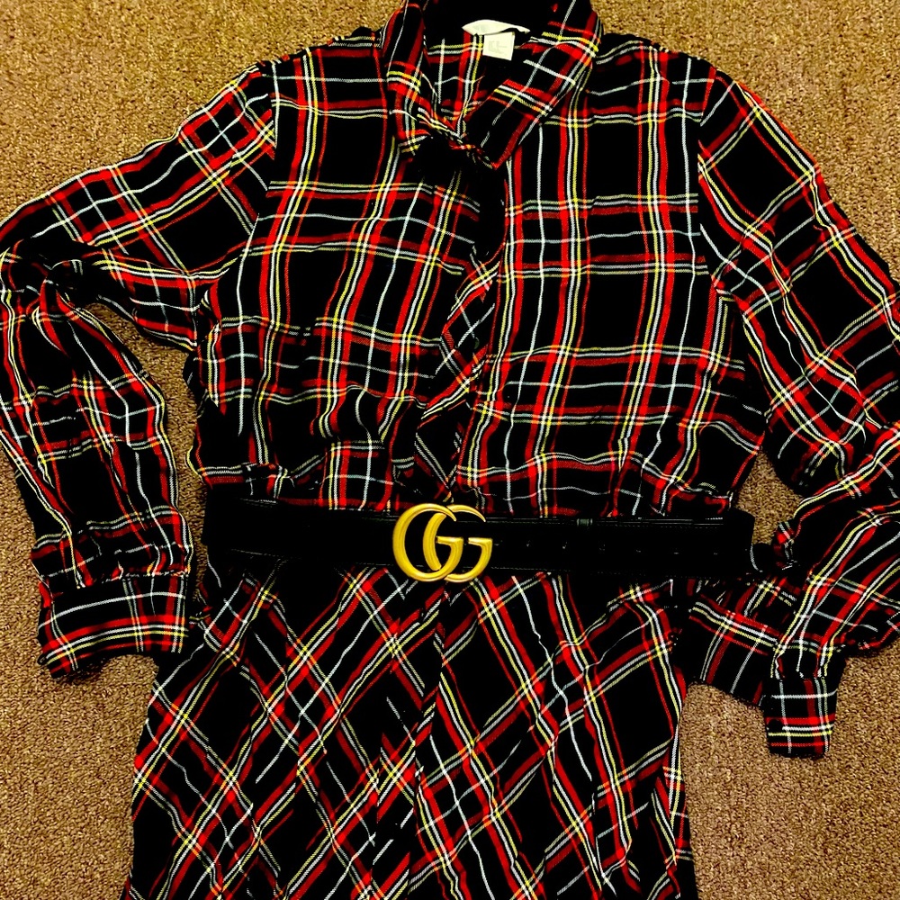 Plaid shirt dress
